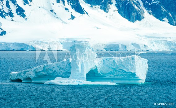 Picture of The shapes of icebergs drifting in Paradise Bay Antarctica are carved by the sea and winds